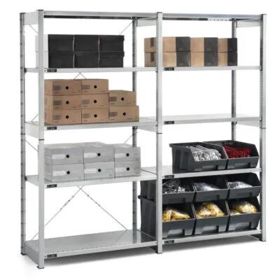 Adjustable metal shelving